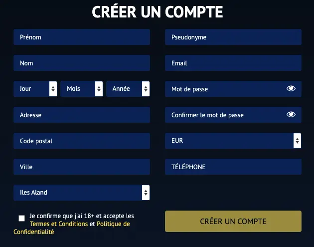 Viggoslots créer un compte