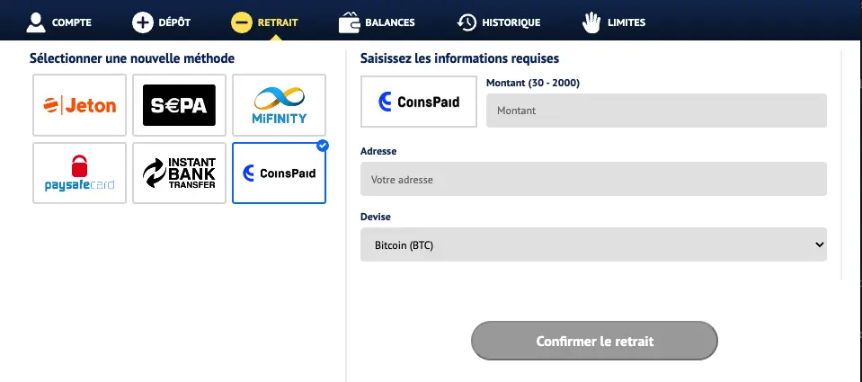 Viggoslots méthodes de retrait